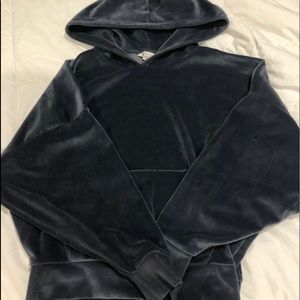 Blue velvet hoodie